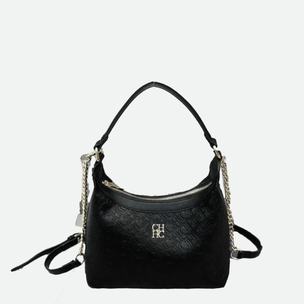 Home 87 Carolina Harrera CH print Bag Black Diagonal Print