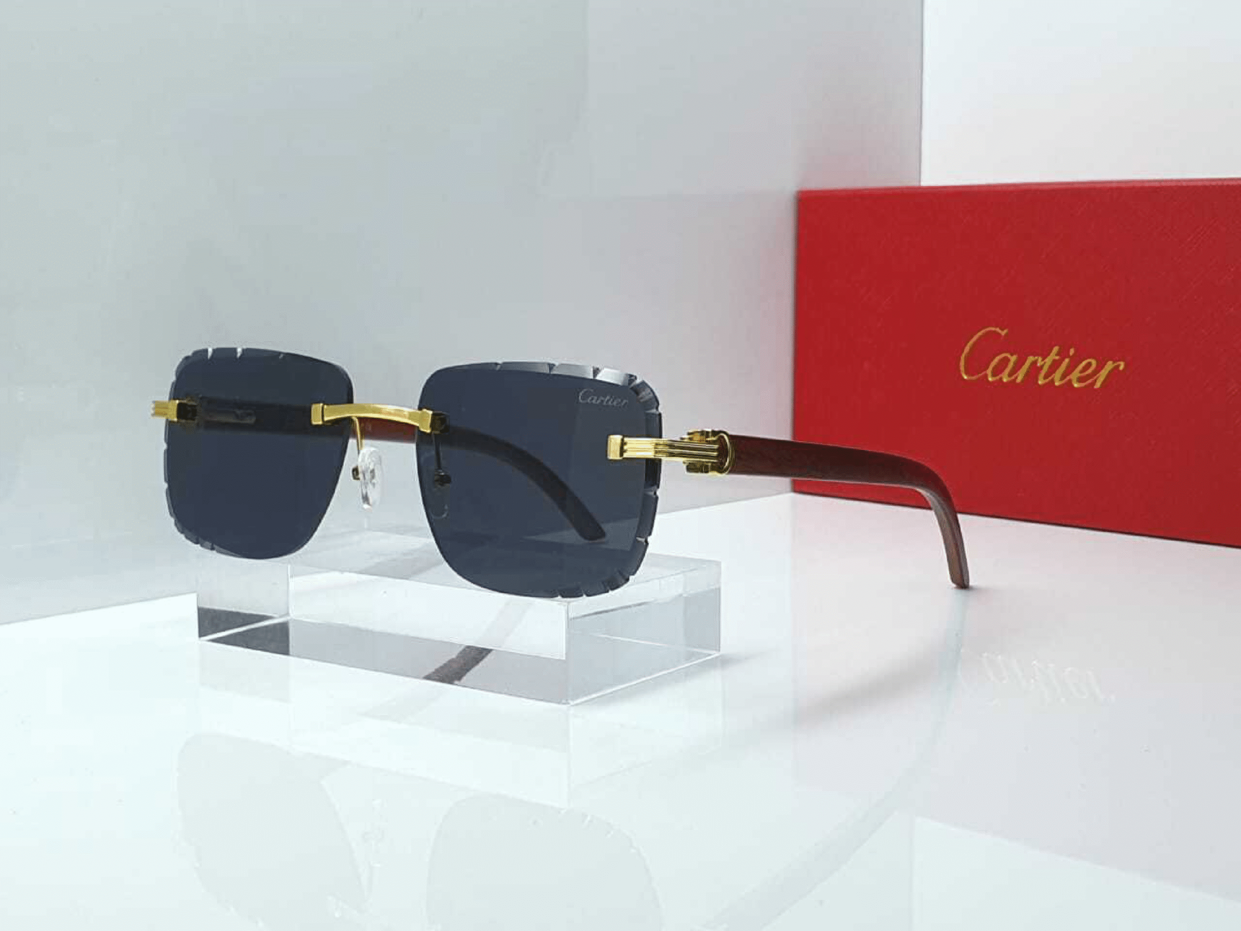 Cartier Gator Rimless Square
