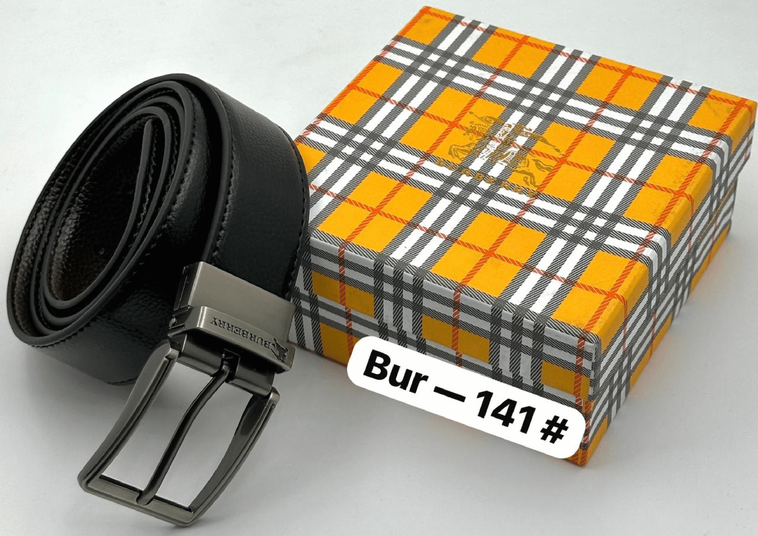 Burberry square buckle belt