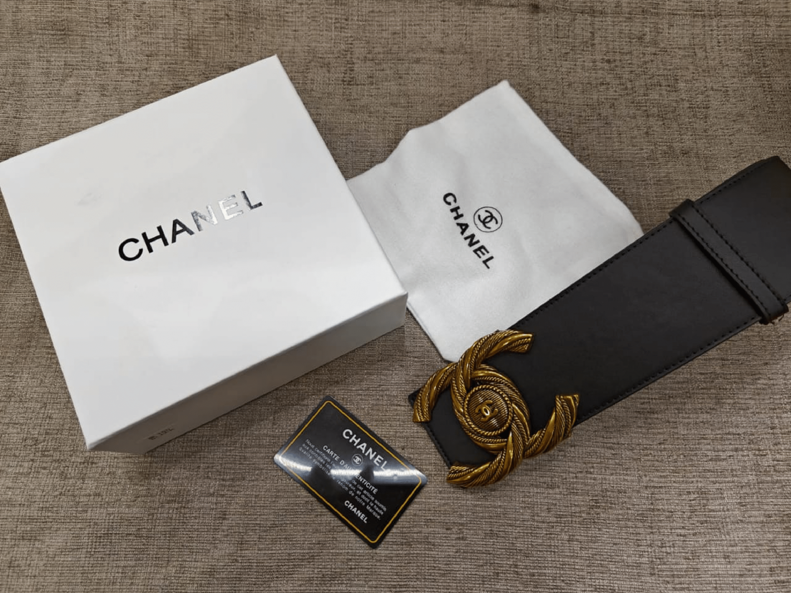 Chanel braided CC buckle belt