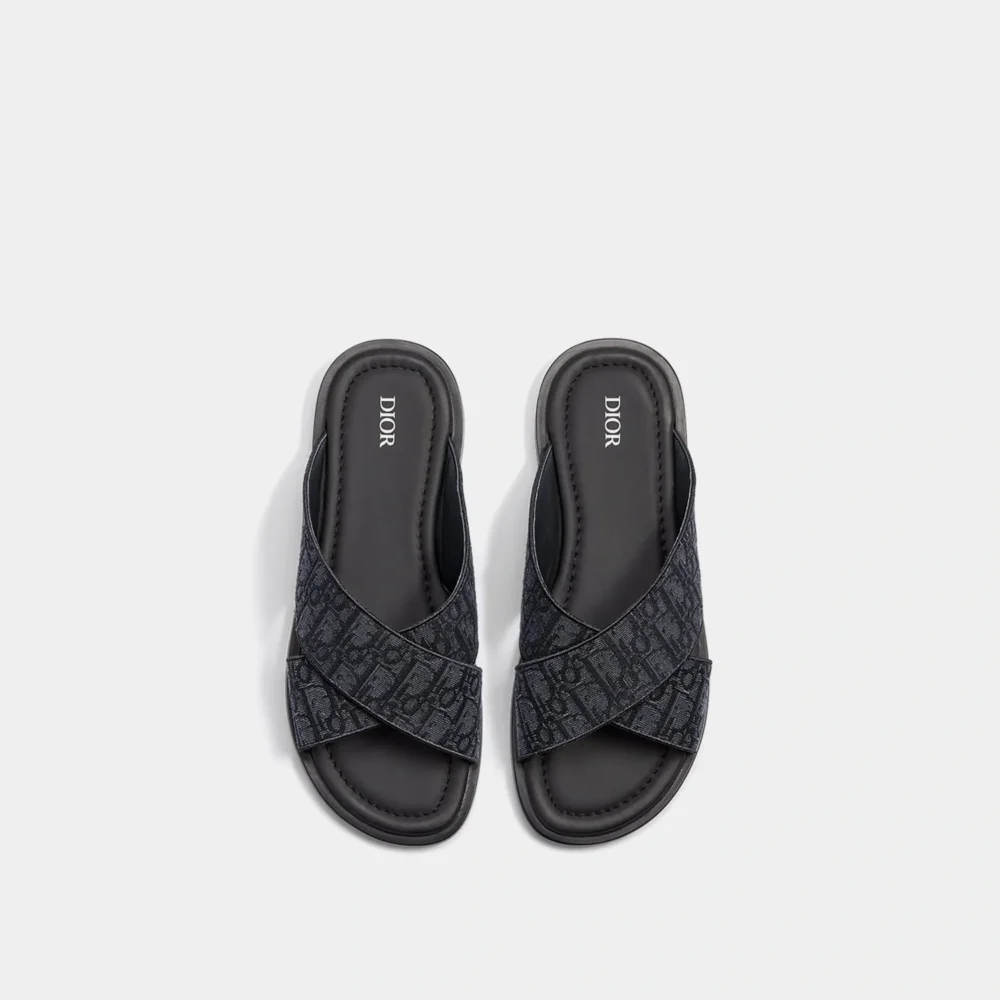 Home 119 Dior Alias Sandal Black Oblique Jacquard