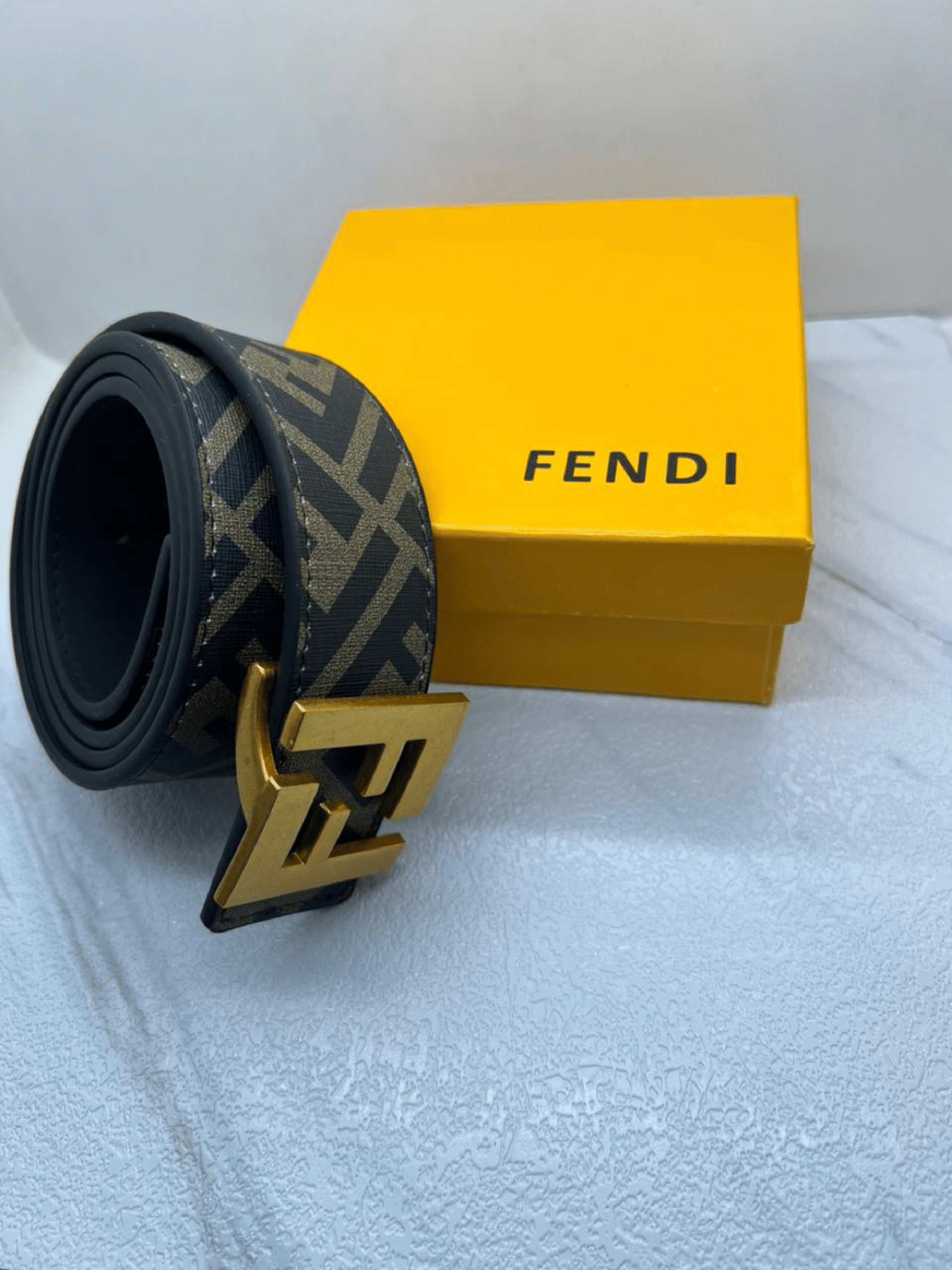 Fendi FF Squared leather reversible belt