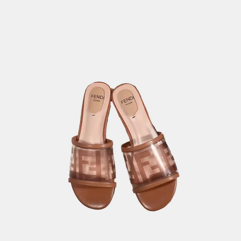 Home 101 Fendi FF Transparent Flat Slides