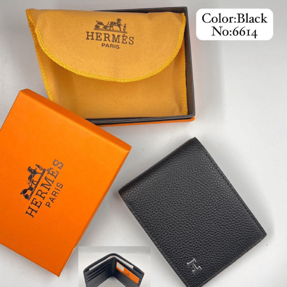 Home 239 Hermes Leather Wallet black