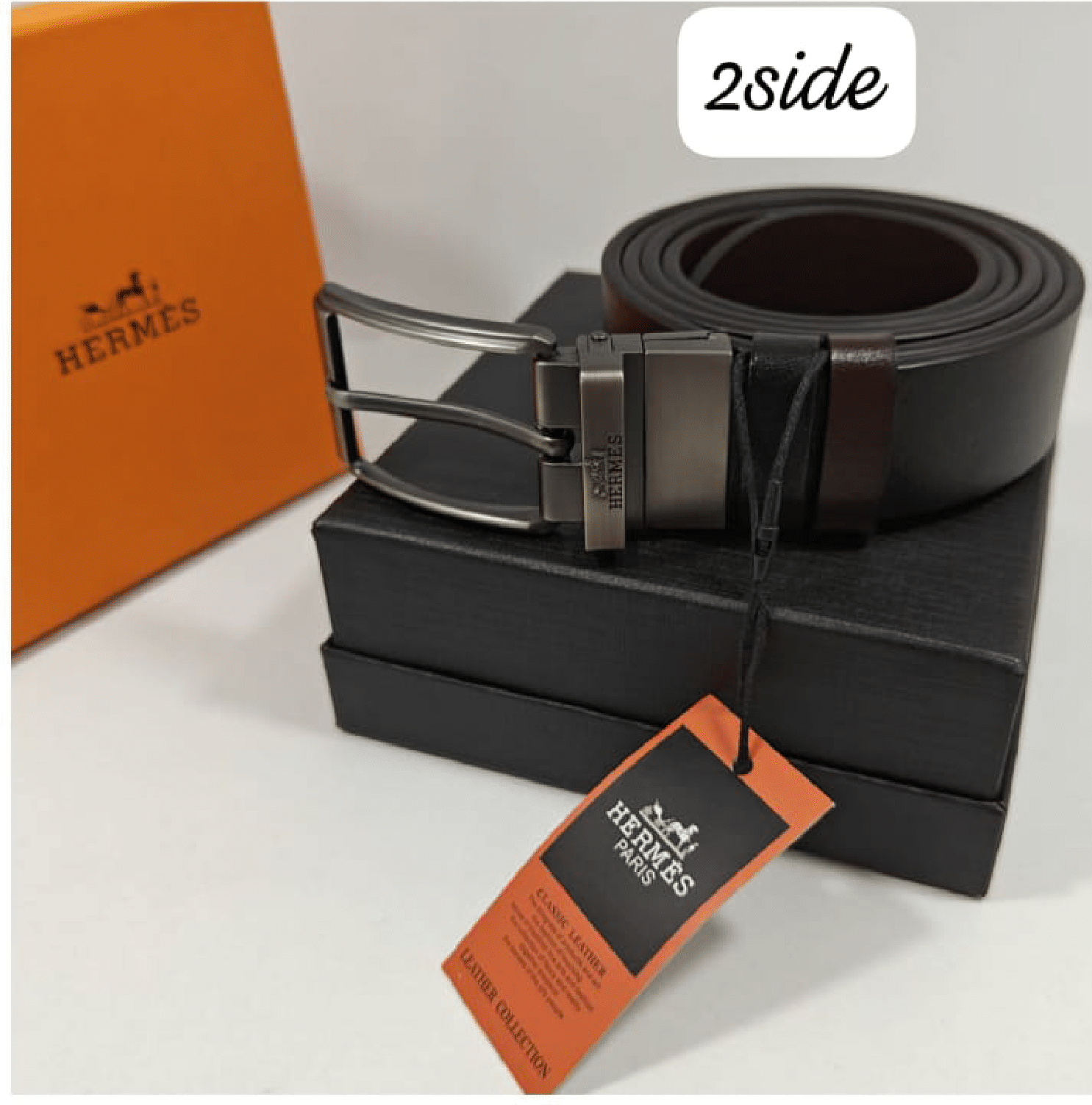 Hermes square buckle belt