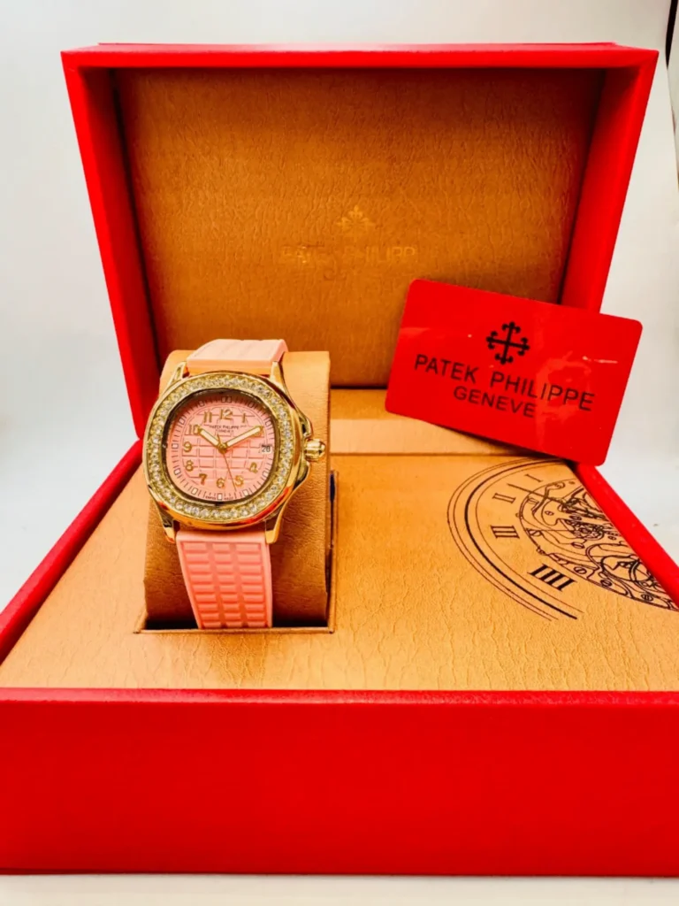 Patek Philippe Aquanaut 36mm Pink Gold Case Diamond Dial Pink Rubber Strap