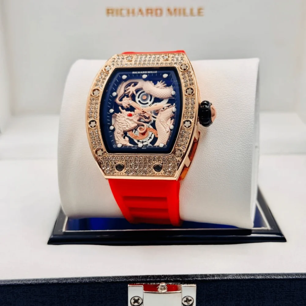 Home 303 Richard Mille RM 27 01 Tourbillon Skeleton Gold Red