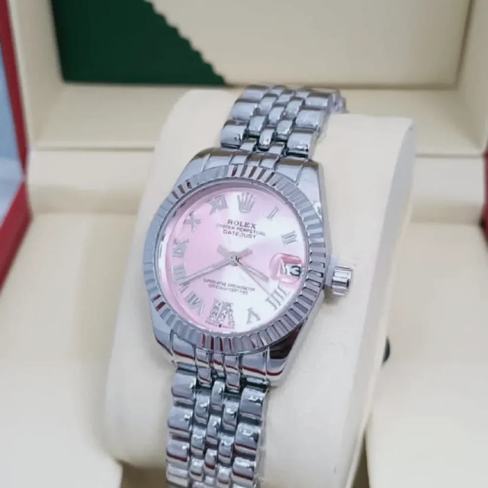 Home 339 Rolex Lady Oyster Perpetual Date pink silver scaled