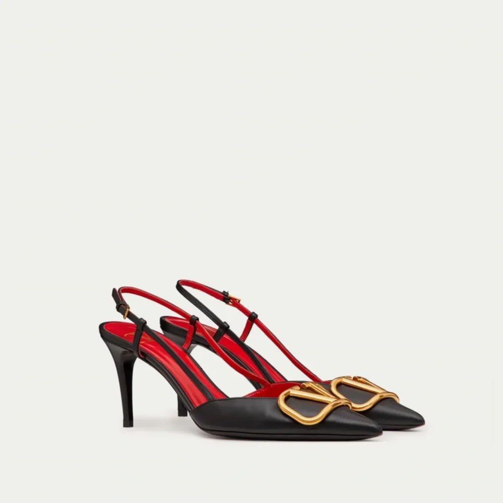 Home 99 Valentino Vlogo Signature Slingback red black