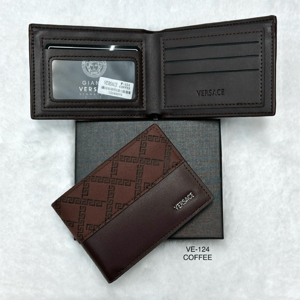 Home 233 Versace patterned leather card holder coffee